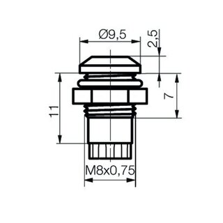 Verkabelte LED Metall Schraube 5mm Amber 12000mcd - MS52