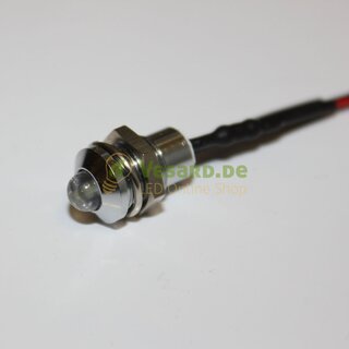 Verkabelte LED Metall Schraube 5mm Kalt Wei 18000mcd - MS52
