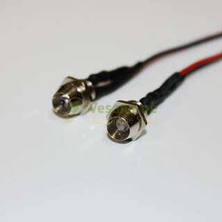 Verkabelte LED Metall Schraube 3mm Kalt Wei 13000mcd - MS31