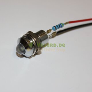 Verkabelte LED Metall Schraube 5mm Warm Wei 16000mcd - MS52